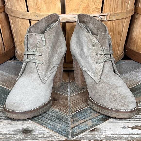 J.Crew MacAlister Chunky Heel Sand Suede Italy Desert Ankle Boots Womens Size 10 - Picture 7 of 11